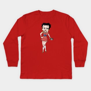 Hipster Betty Boop Kids Long Sleeve T-Shirt